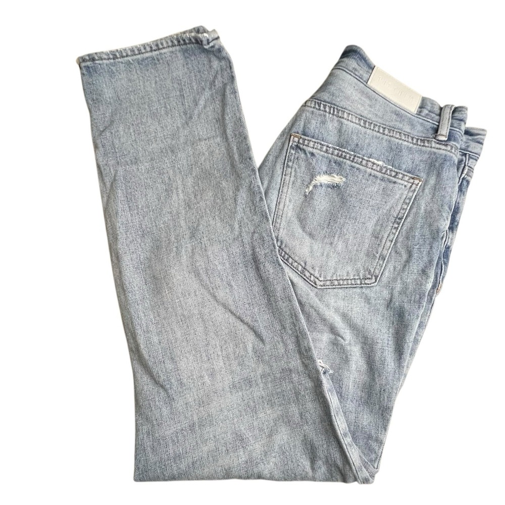 Pistola Womens 28 Light Wash High Rise Distressed Straight Leg Jeans